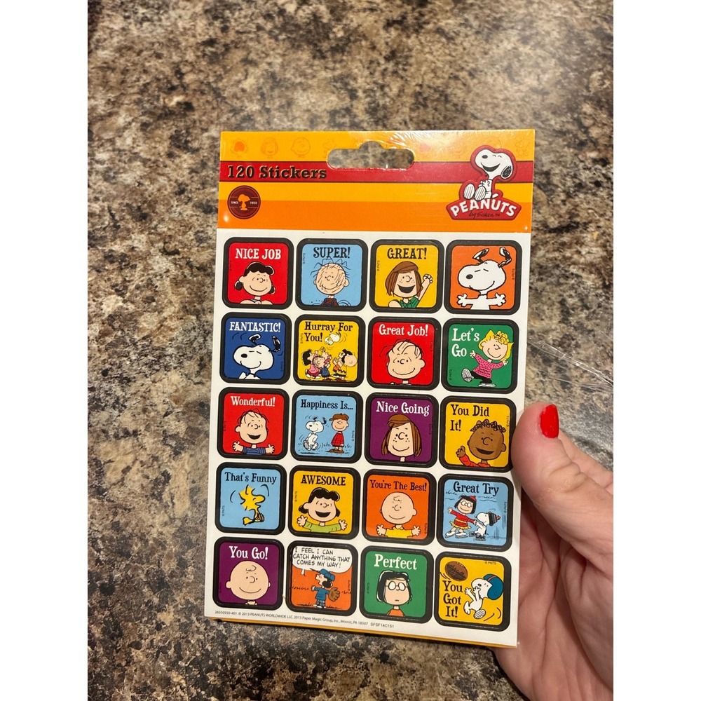Peanuts Snoopy Eureka Reward Stickers 120 Count Charlie Brown School 655055 NEW